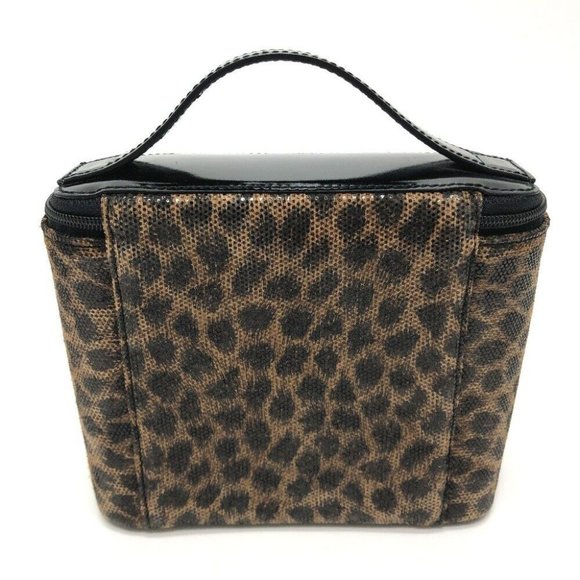 LOEWE Leopard Mini/Cosmetics Pouch Bag Vanity bag Leather Brown/GoldHardware - Picture 1 of 16